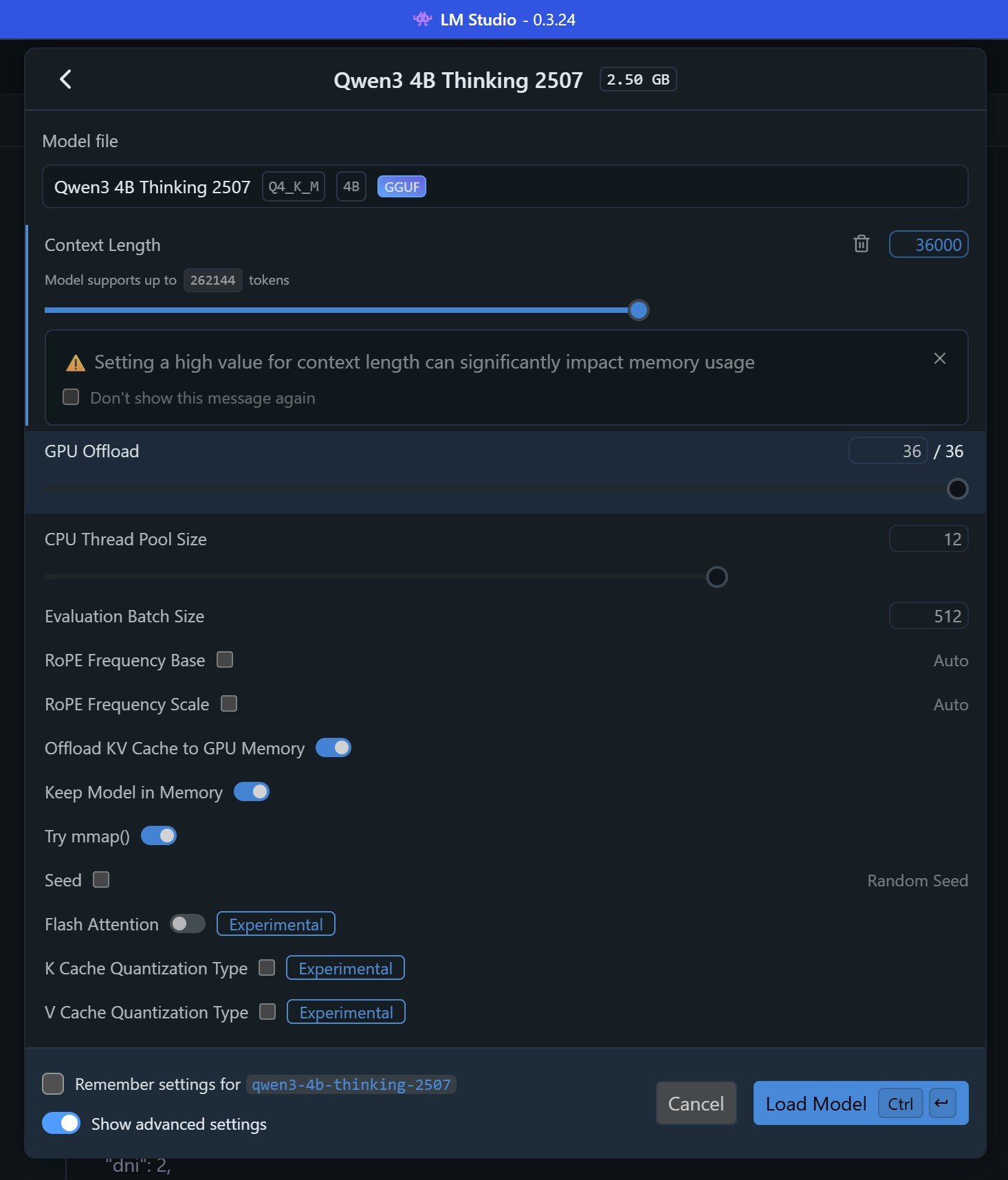 Configuración del modelo Qwen en LM Studio