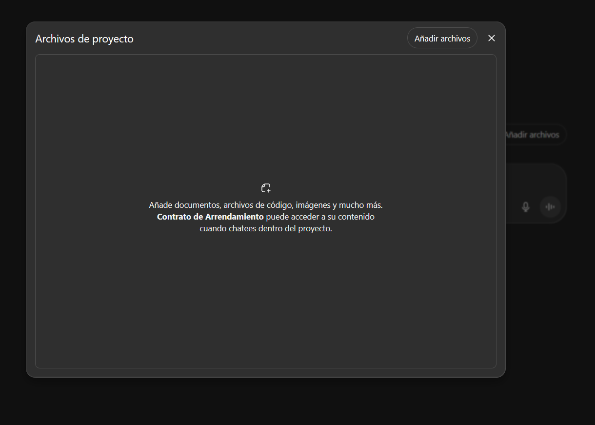 Arrastrar archivos al proyecto
