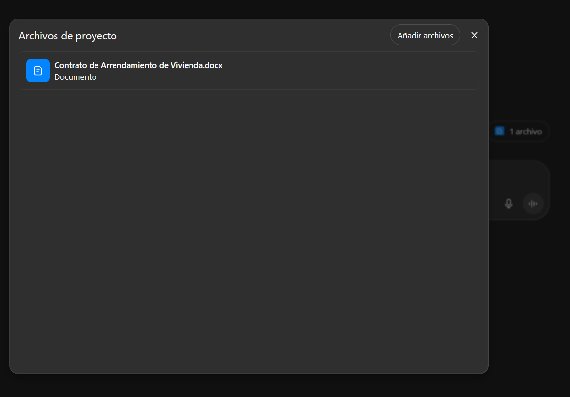 Archivos añadidos al proyecto